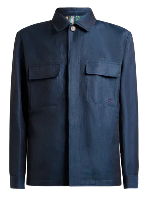 ETRO wool and linen shacket Blue MRCA007699TUBQ3