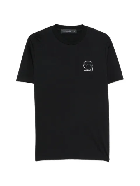 Karl Lagerfeld logo-patch cotton T-shirt Black 755026563224