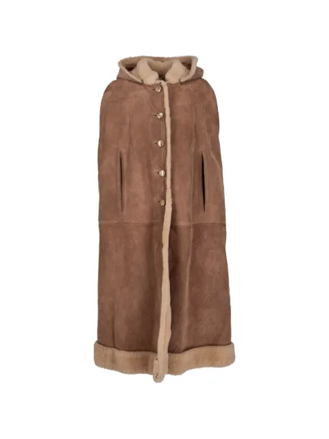 Ritz Saddler Vintage hooded shearling cape Neutrals B49251