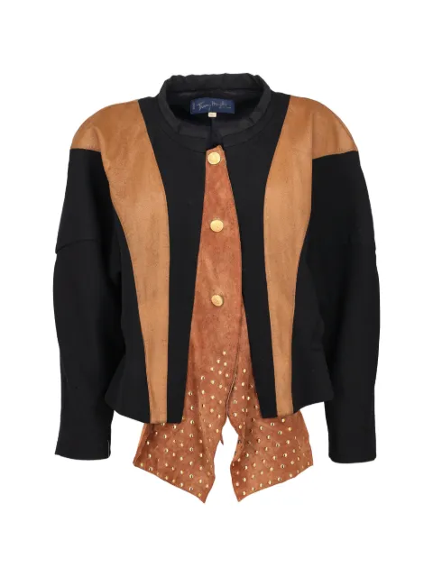 Thierry Mugler Pre-Owned studded panelled jacket Black MR265264