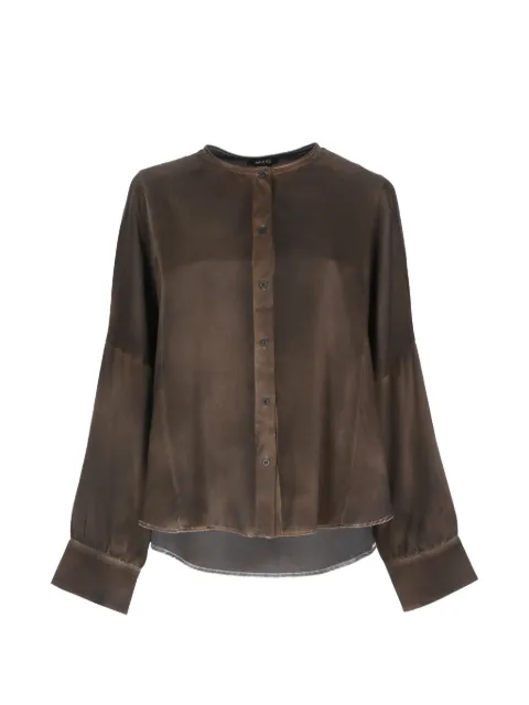 Avant Toi mandarin-collar shirt Brown 226WD2199SSTVH