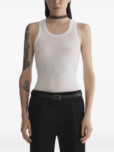 Mugler off-white ribbed tank top White COM3TO08515014
