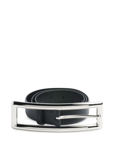 Mugler silver rectangle buckle belt Black COM10AC00839012