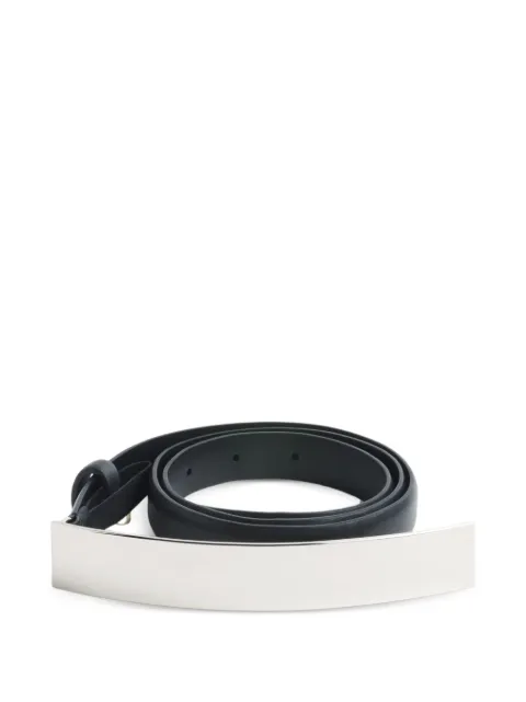 Mugler silver arched rectangle buckle belt Black COM10AC00849012