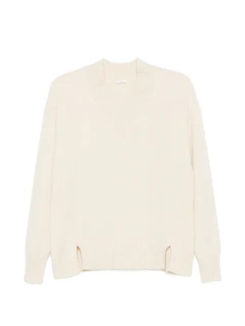 JOSEPH V-neck side-slit sweater Neutrals JF010000