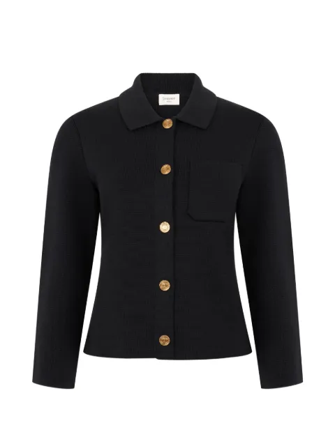 Saint Laurent polo cardigan in wool Black A0044ZY76TR