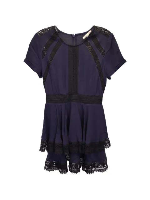 Maje Raglia tiered lace-inset dress Blue NAPPUGBCL344114W