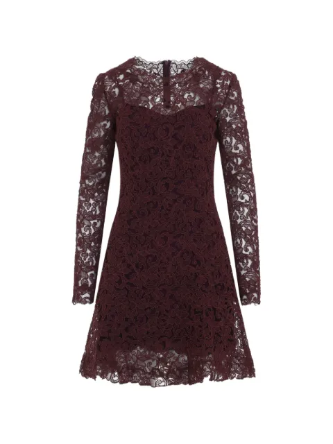 Ermanno Scervino lace-overlay long-sleeve mini dress Red D492Q329CSEXQ