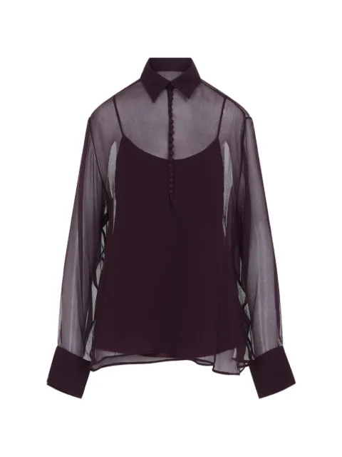 Ermanno Scervino sheer silk blouse Red D492K404CSQYE