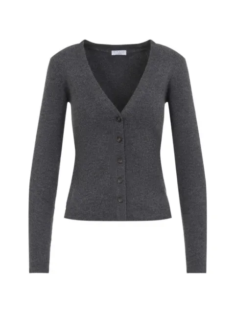 Brunello Cucinelli ribbed V-neck cardigan Grey M9A822206PC2355