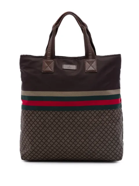 Gucci Pre-Owned 2016-2026 Diamante Nylon Web tote bag Brown XCDHANKLJRTSGMG4