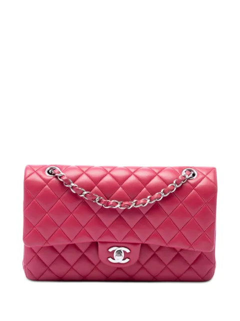 CHANEL Pre-Owned 2018-2019 Medium Classic Lambskin Double Flap shoulder bag Pink TZYWXOW9KRYN0KDN
