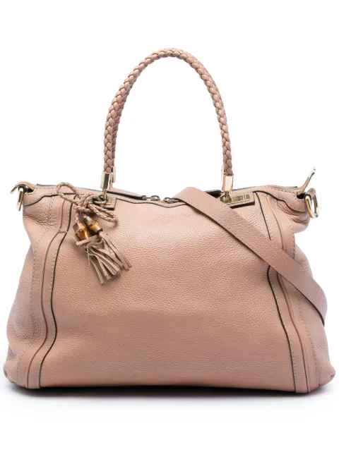 Gucci Pre-Owned 2016-2026 Calfskin Bella Convertible Tote satchel Brown TM1L2IPQCJNZM7BC