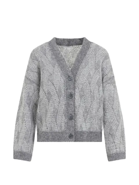 Peserico sequin-embellished cardigan Grey A99250F05G9100