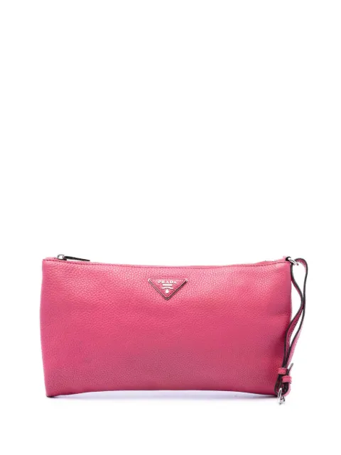 Prada Pre-Owned 2013-2026 Vitello Daino clutch bag Pink XSJFTD2Z3B875FD5