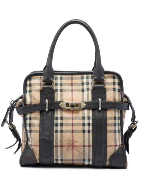 Burberry Pre-Owned 2000-2017 Haymarket Check Coated Canvas Minford Portrait satchel Black SFL0UI2H6OL42340