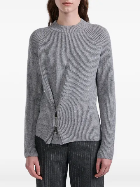 Barbara Bui asymmetric-zip sweater Grey G4218GXG19