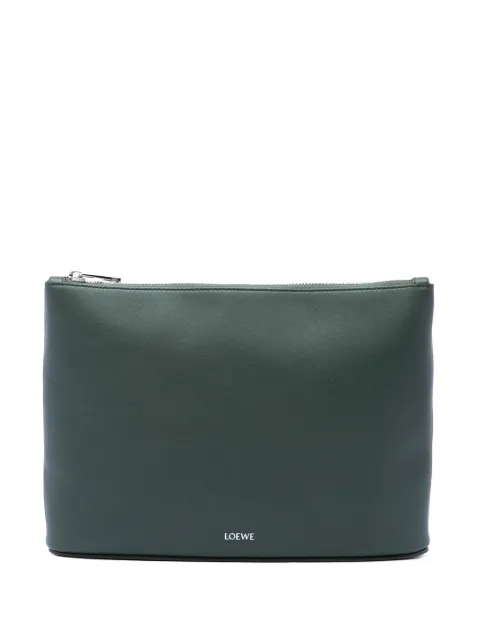 Loewe Pre-Owned 2017-2026 Leather Logo clutch bag Green UJ3GTBYL3VL9T600