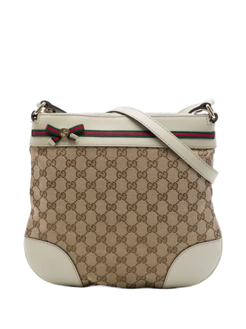 Gucci Pre-Owned 2016-2026 GG Canvas Web Mayfair crossbody bag White PMPGSW6QCM9APAZD