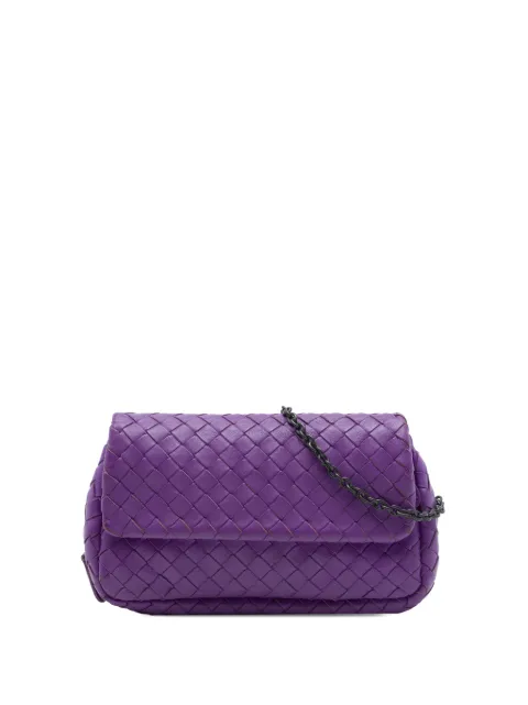 Bottega Veneta Pre-Owned 2012-2026 Mini Nappa Intrecciato Expandable Chain Flap crossbody bag Purple PIYQOU9LH2K16KGI