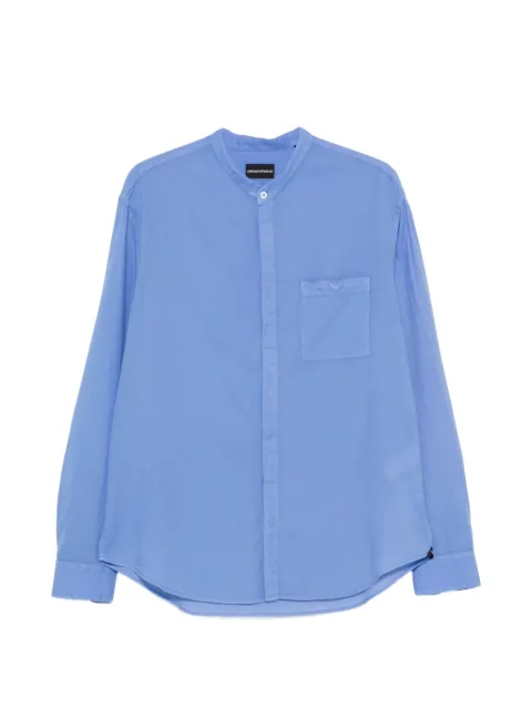 Emporio Armani mandarin-collar chest-pocket shirt Blue EM003091AF28751