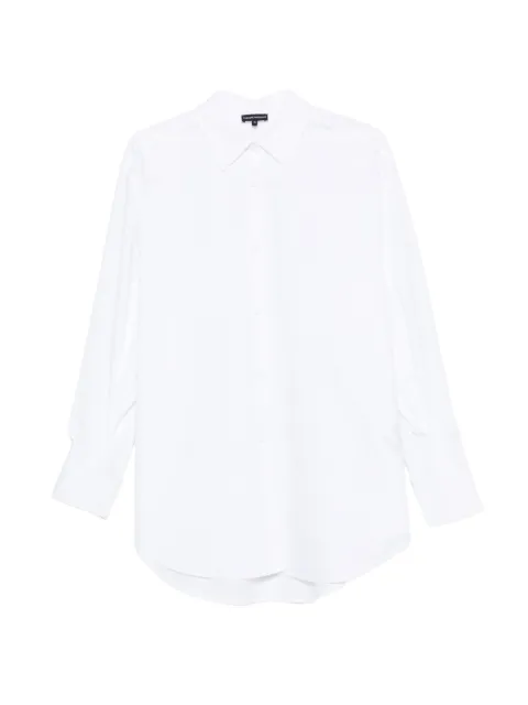 Emporio Armani cotton poplin shirt with a pointed collar and long sleeves White EW004892AF10010