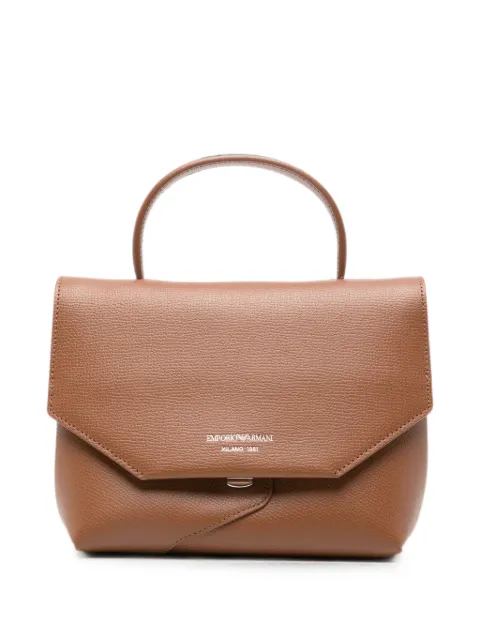 Emporio Armani 1981 logo-print leather clutch bag Brown EW005672AF29459