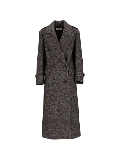Al Duca D’Aosta 1902 chevron-pattern double-breasted coat Black 4735