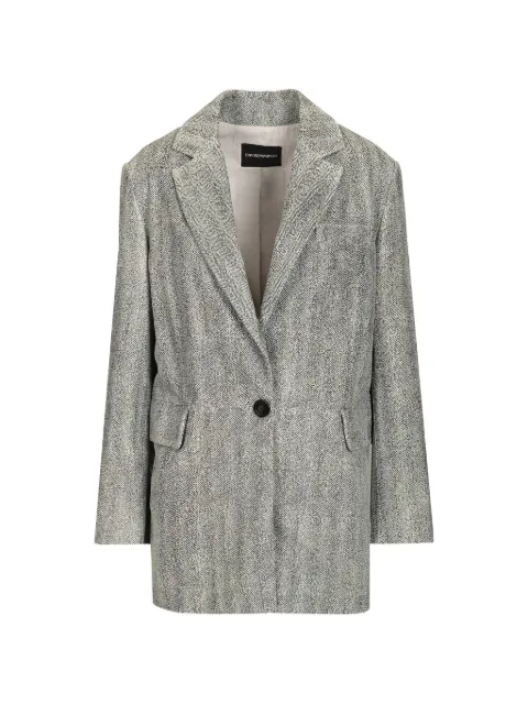 Emporio Armani chevron-print leather blazer Grey EW005262