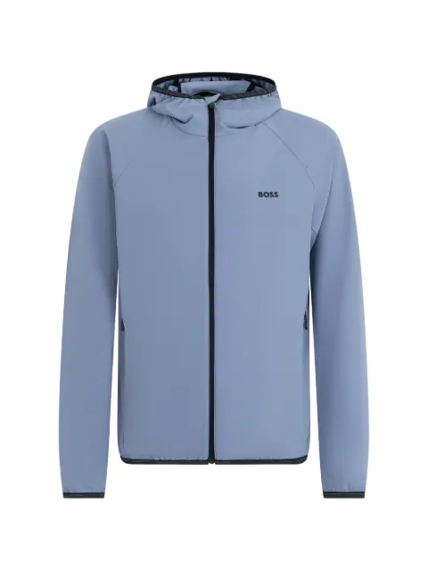 BOSS logo-print hooded jacket Blue 50542451