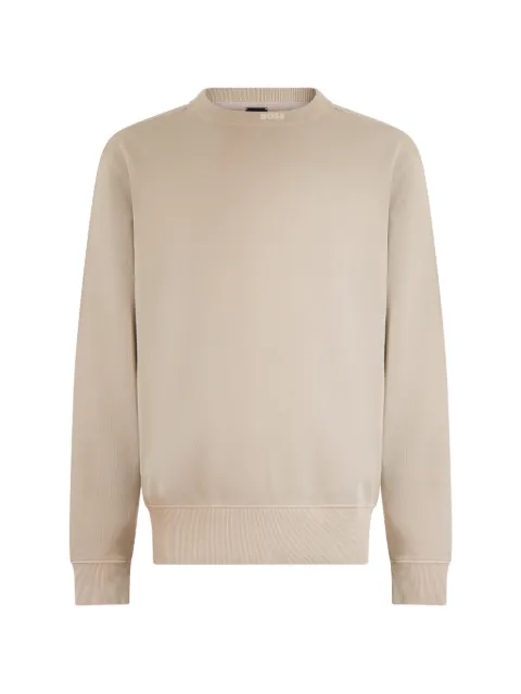 BOSS logo-embroidered ribbed-trim sweatshirt Neutrals 50519718