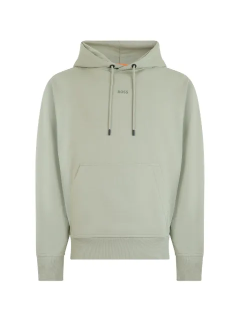 BOSS logo-print drawstring hoodie Green 50514530