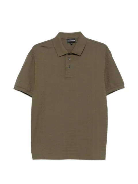 Emporio Armani logo-jacquard short-sleeves polo shirt Green EM004595AF10762