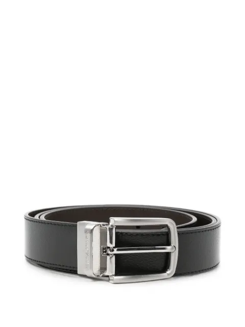 Emporio Armani logo-engraved leather belt Black EM007172AF29130