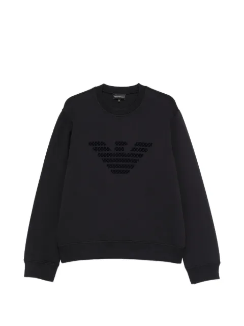 Emporio Armani double jersey sweatshirt with large flocked logo Blue EM006841AF10013