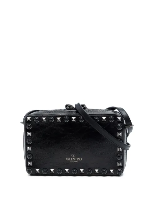 Valentino Garavani Pre-Owned 2016-2017 Textured Leather Rolling Rockstud Camera Bag crossbody bag Black OKDK0Z2ZSHYLIXOT