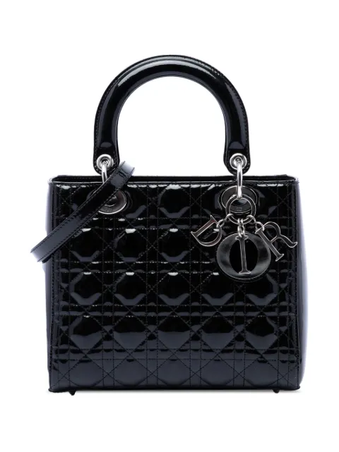 Christian Dior Pre-Owned 2010 Medium Patent Cannage Lady Dior satchel Black O2NP0PQA8K22X3JL