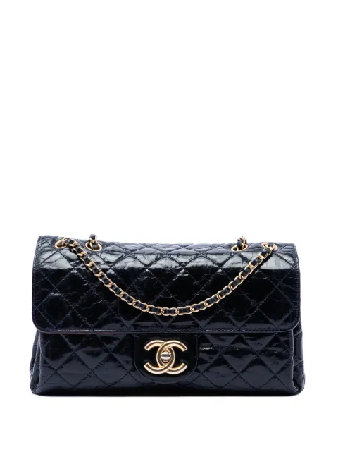 CHANEL Pre-Owned 2010-2011 CC Quilted Aged Glazed Calfskin Accordion Flap shoulder bag Blue O4CAWM25NK7FY5KD