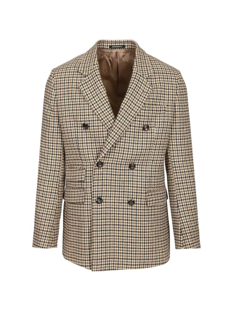Emporio Armani double-breasted houndstooth blazer Neutrals EM007439