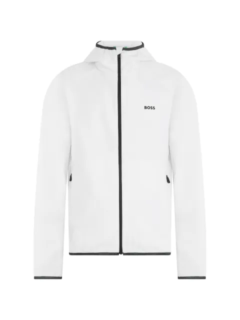 BOSS logo-print hooded jacket White 50542451