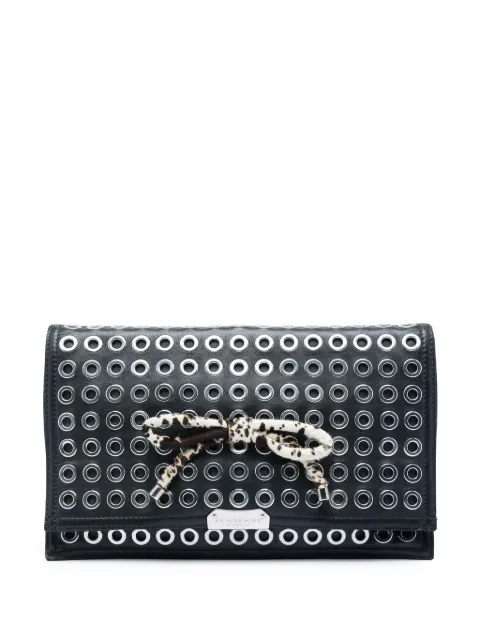 Burberry Pre-Owned 2000-2017 Prorsum Lambskin Grommet Pony Hair Bow clutch bag Black J0IO7E4MOBCM4T4N