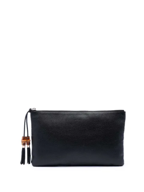 Gucci Pre-Owned 2016-2026 Calfskin Bamboo Tassel clutch bag Black HKA98UO9DDCIOEKF