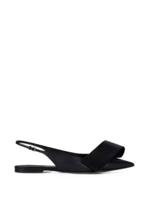 Givenchy twisted-ribbon flat slingbacks in leather Black BE501CE1J7