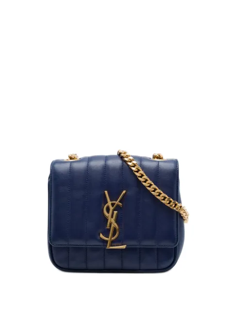 Saint Laurent Pre-Owned 2018 Small Lambskin Vicky crossbody bag Blue HA7J9LQPUYHOGGRR