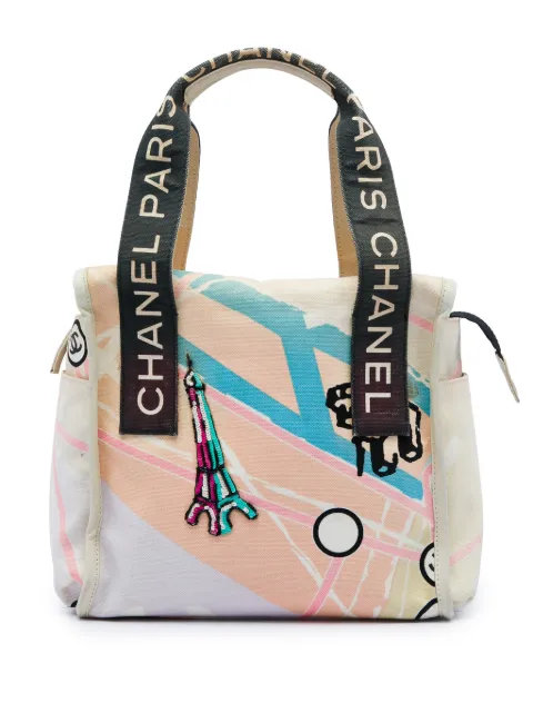 CHANEL Pre-Owned 2005-2006 Canvas Eiffel Tower handbag Neutrals EVJXCVE7GIOMG5S4