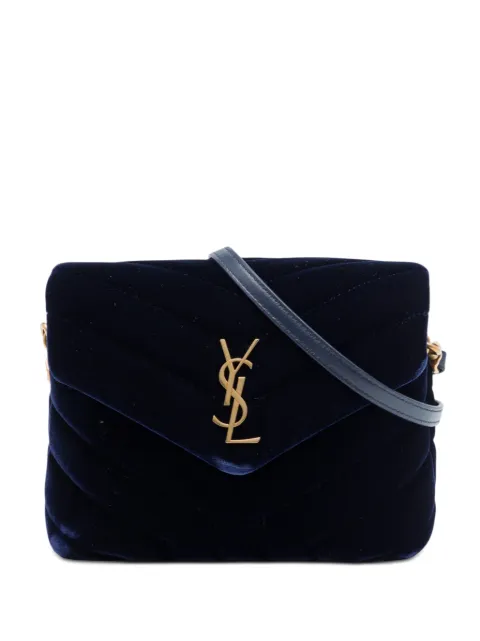 Saint Laurent Pre-Owned 2018 Toy Matelasse Velvet Monogram LouLou crossbody bag Blue DIG3E60M2WSZP5MT