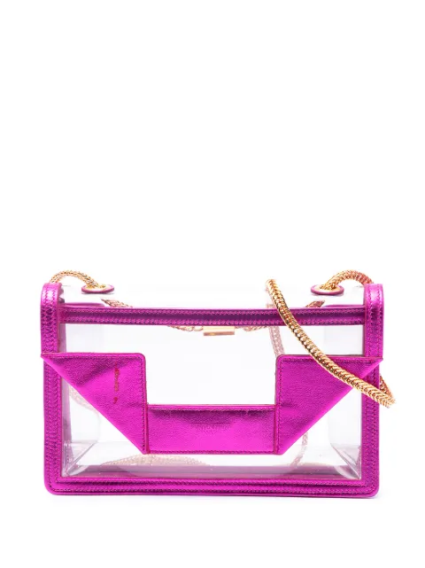 Saint Laurent Pre-Owned 2013 Small Metallic Leather Trimmed PVC Betty crossbody bag White 6PJXUFGVGLT31TC3