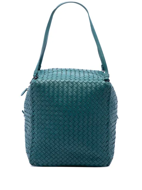 Bottega Veneta Pre-Owned 2012-2026 Nappa Intrecciato Cube shoulder bag Blue 3RVQGRZRCWWTZNF0