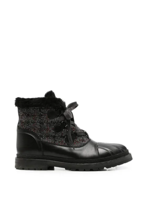 CHANEL Pre-Owned 2021s tweed-detail boots Black CH980CGX