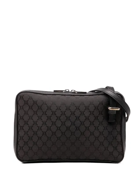 Celine Pre-Owned 2000 Leather Trimmed Macadam Canvas Messenger Bag crossbody bag Black C76840GXP11ODD74